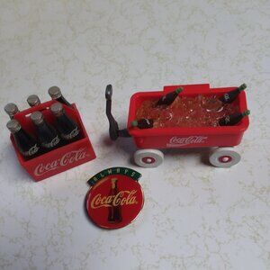 Coca Cola Refrigerator Magnets Lot of 3 Wagon/ Six Pack /Always Coca Cola Disc